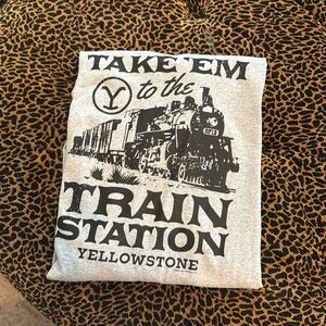 Yellowstone Gray Long Sleeve Graphic Shirt